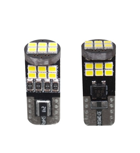 Kit 2 lampadine led T10 CANBUS no polarity 18 led 6500k 12V