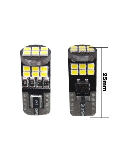 Kit 2 lampadine led T10 CANBUS no polarity 18 led 6500k 12V 2