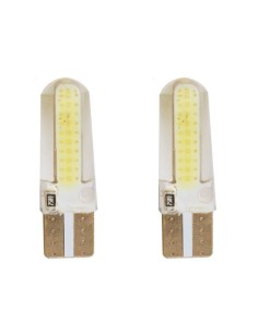 Kit 2 lampadine led T10 silicone 4 led COB bianco 120lm