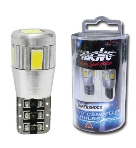 Kit 2 lampadine led T10 W5W Warning Canceller 25W 6 chip