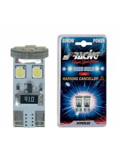 Kit 2 lampadine led T10 W5W warning canceller 8 microled ultrabianco