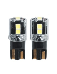Kit 2 lampadine T10 a 6 led bianco SMD canbus no polarity