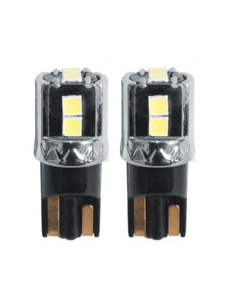 Kit 2 lampadine T10 a 6 led bianco SMD canbus no polarity