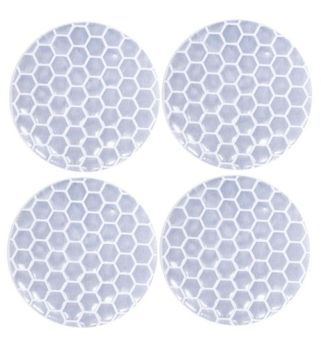 Kit 4 adesivi riflettenti universali 30mm auto camion moto BIANCO
