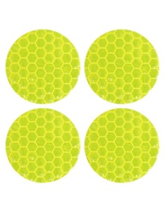 Kit 4 adesivi riflettenti universali 30mm auto camion moto GIALLO FLUO