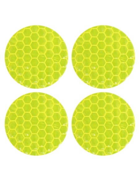 Kit 4 adesivi riflettenti universali 30mm auto camion moto GIALLO FLUO