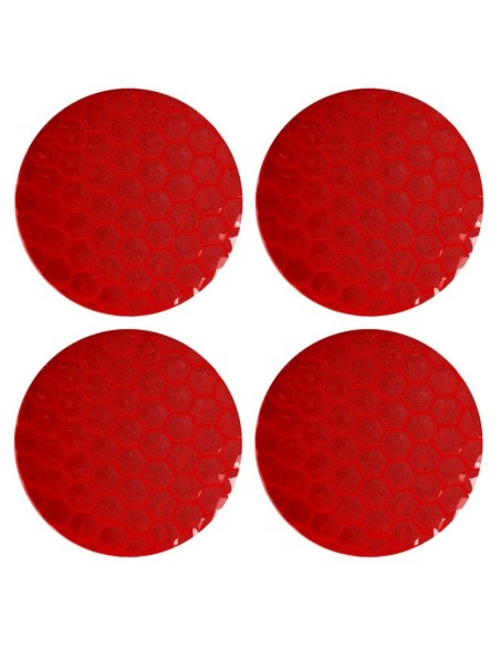 Kit 4 adesivi riflettenti universali 30mm auto camion moto ROSSO