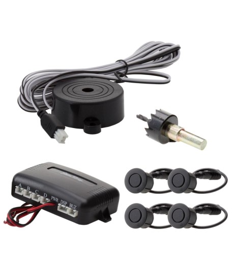Kit 4 sensori di parcheggio auto posteriori con buzzer dedicato 30 250cm