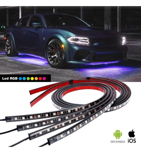 Kit 4 strisce a led flessibili e tagliabili a led 12V con app dedicata