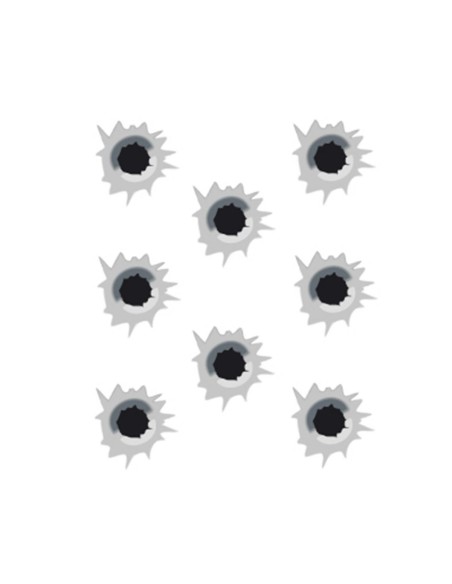 Kit 8 adesivi x auto design foro proiettile Bullet Holes