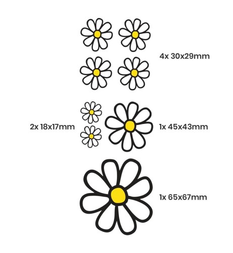 Kit 8 adesivi x auto design Margherite