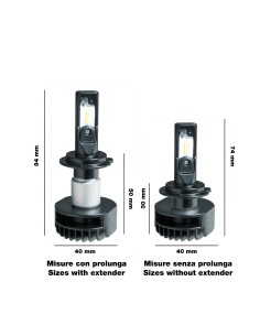 Kit di conversione a LED 2pz lampada H7 16W 6000K con cablaggi e centralina 2