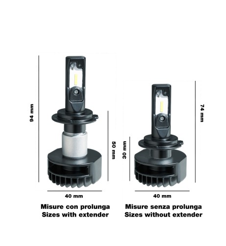 Kit di conversione a LED 2pz lampada H7 16W 6000K con cablaggi e centralina