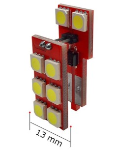 Lampadina auto T10 con 8 led alta brillantezza no polarity canbus Simoni Ra 2