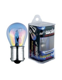 Lampadina singola alogena Bay15d metallescente doppio filamento gialla