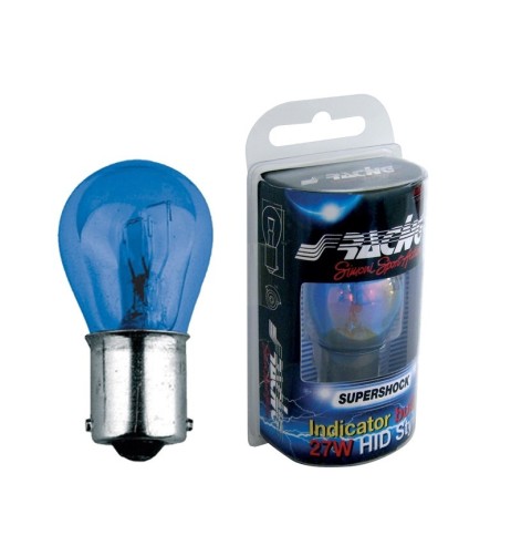 Lampadina singola alogena Bay15d superbianca Simoni Racing Super Shock