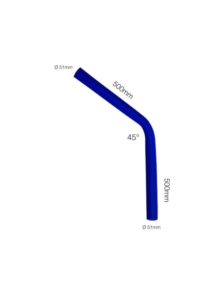 Manicotto Manitor in silicone rinforzato blu Curva 45 gradi 51mm