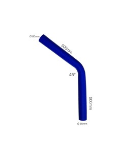 Manicotto Manitor in silicone rinforzato blu Curva 45 gradi 60mm