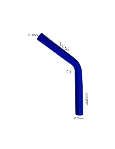 Manicotto Manitor in silicone rinforzato blu Curva 45 gradi 60mm