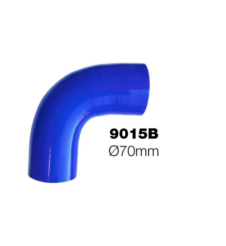 Manicotto Manitor in silicone rinforzato blu Curva 90 gradi 70mm
