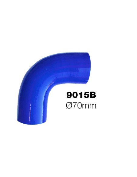Manicotto Manitor in silicone rinforzato blu Curva 90 gradi 70mm