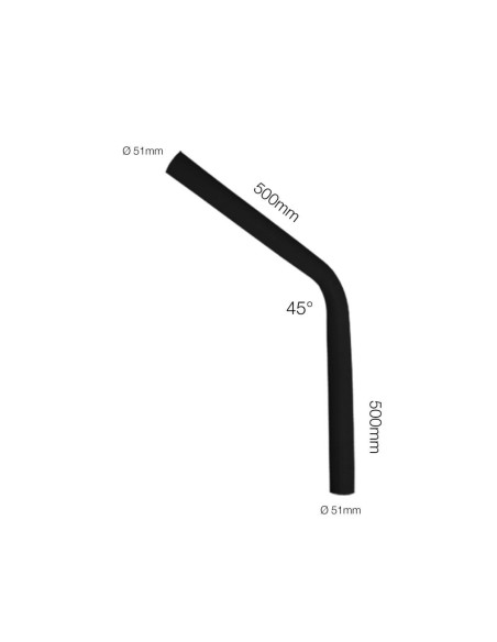 Manicotto Manitor in silicone rinforzato nero Curva 45 gradi 51mm