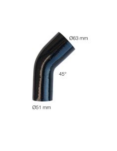 Manicotto Manitor in silicone rinforzato nero Curva 45 gradi 63 51mm