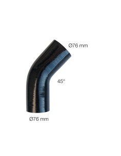Manicotto Manitor in silicone rinforzato nero Curva 45 gradi 76mm