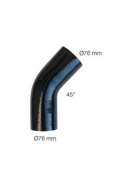 Manicotto Manitor in silicone rinforzato nero Curva 45 gradi 76mm