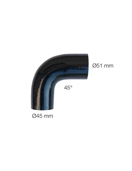 Manicotto Manitor in silicone rinforzato nero Curva 90 gradi 51 45mm