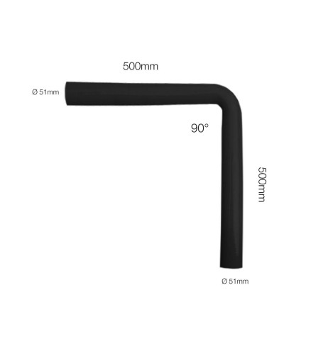 Manicotto Manitor in silicone rinforzato nero Curva 90 gradi 51mm L
