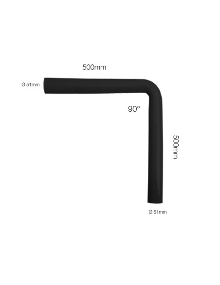 Manicotto Manitor in silicone rinforzato nero Curva 90 gradi 51mm L