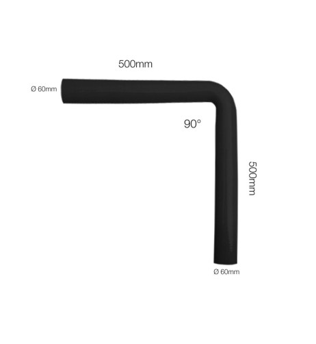 Manicotto Manitor in silicone rinforzato nero Curva 90 gradi 60mm L
