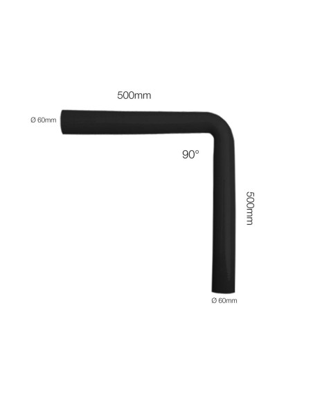 Manicotto Manitor in silicone rinforzato nero Curva 90 gradi 60mm