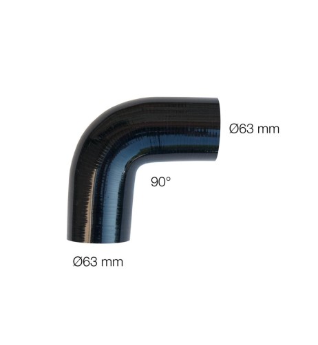 Manicotto Manitor in silicone rinforzato nero Curva 90 gradi 63mm