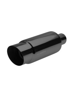 Marmitta universale inox nero uscita rotonda inclinata ESR086N