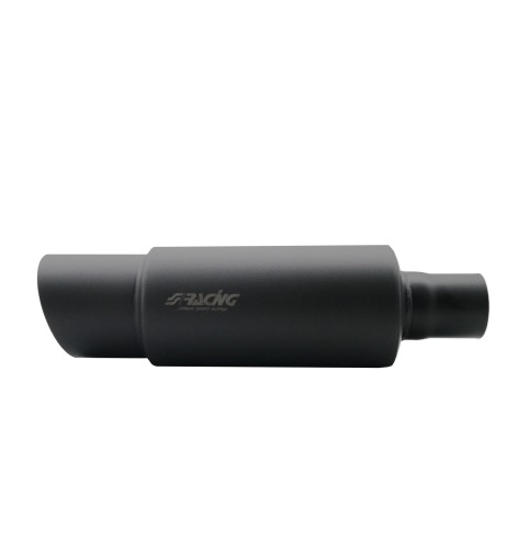 Marmitta universale inox nero uscita rotonda inclinata ESR086N