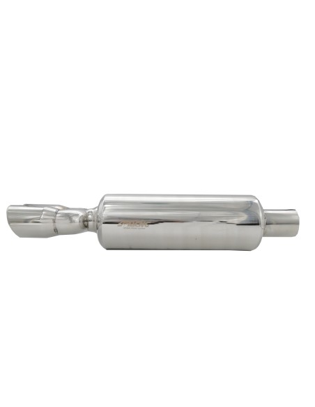 Marmitta universale inox uscita rotonda doppia 55mm ESR661