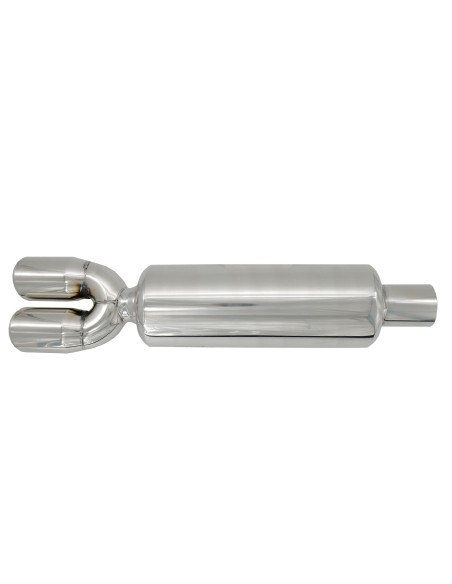 Marmitta universale inox uscita rotonda doppia 55mm ESR661