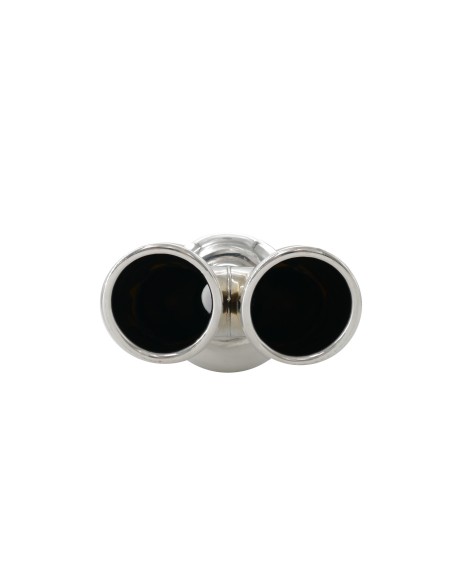 Marmitta universale inox uscita rotonda doppia 55mm ESR661