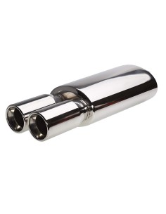 Marmitta universale inox uscita rotonda doppia 60mm ESR109