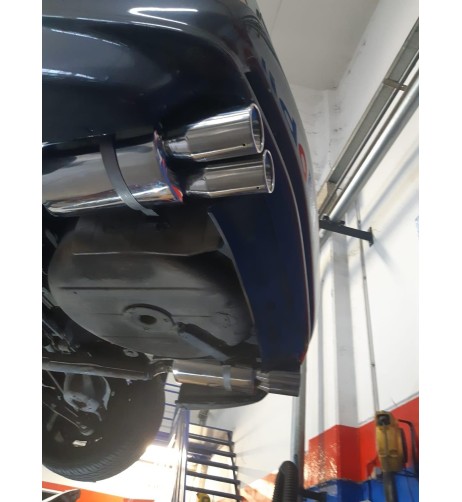 Marmitta universale inox uscita rotonda doppia 60mm ESR109