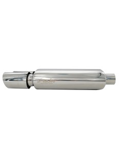 Marmitta universale inox uscita rotonda doppia 76mm 2