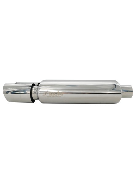 Marmitta universale inox uscita rotonda doppia 76mm