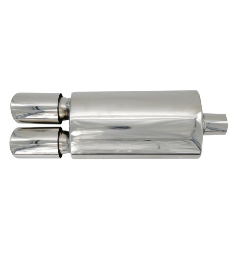 Marmitta universale inox uscita rotonda doppia 76mm