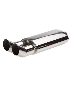 Marmitta universale inox uscita rotonda doppia DTM ESR654