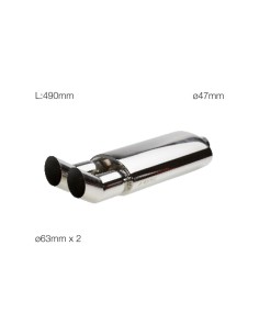 Marmitta universale inox uscita rotonda doppia DTM ESR654 2