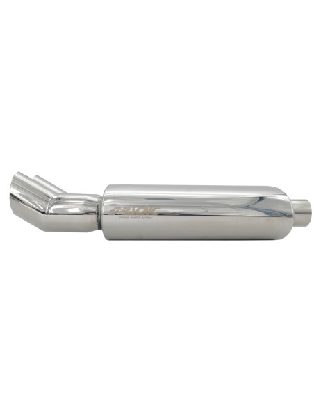 Marmitta universale inox uscita rotonda doppia DTM ESR654