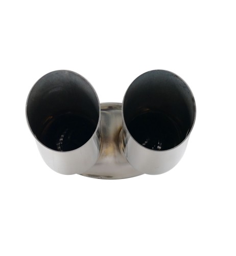 Marmitta universale inox uscita rotonda doppia DTM ESR654