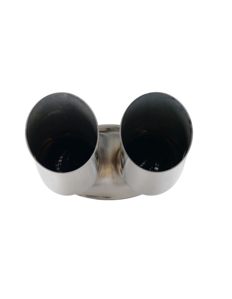 Marmitta universale inox uscita rotonda doppia DTM ESR654